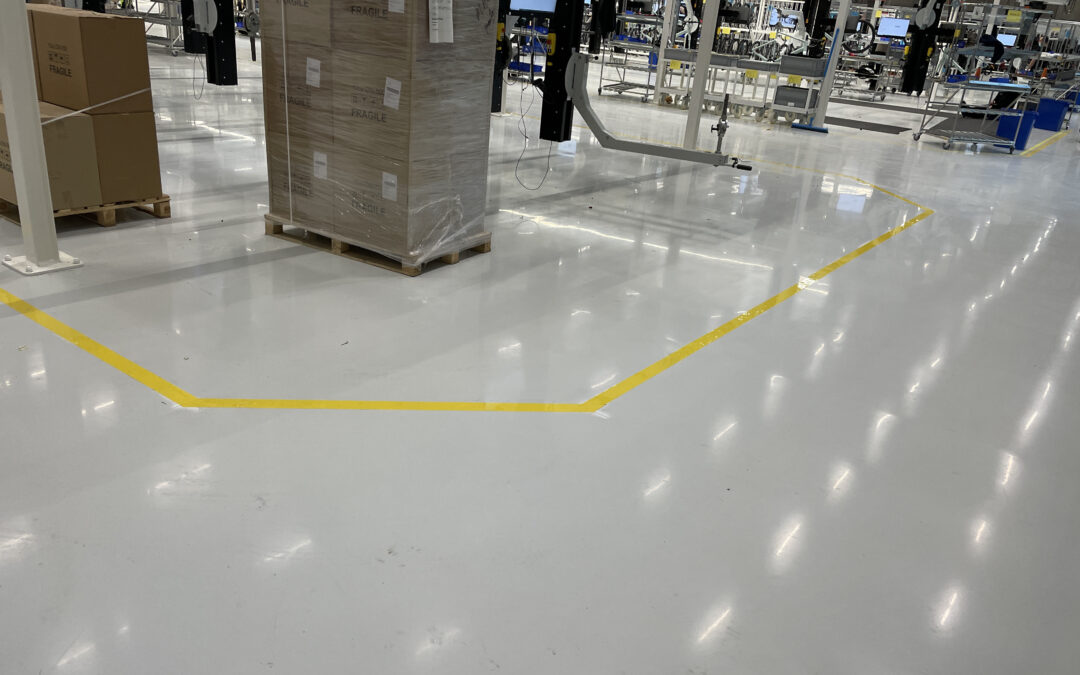 Belijning voor fietsfabriek