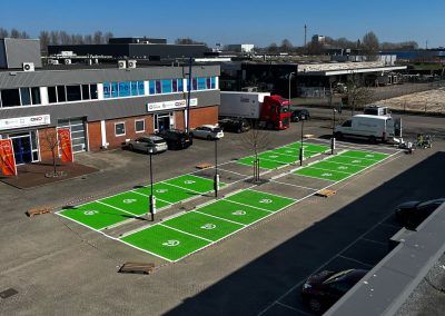Nieuwe belijning parkeervakken voor elektrische voertuigen in Zwolle